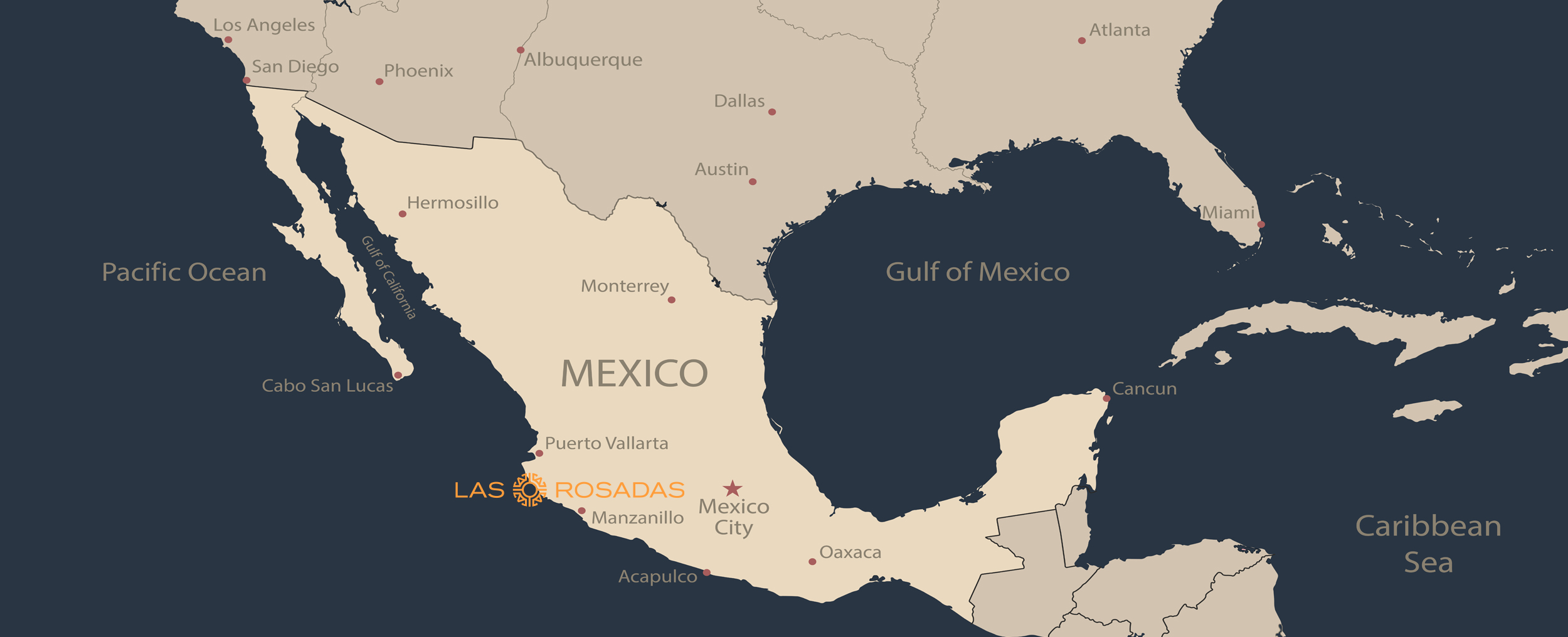 Las Rosadas   Map Of Mexico 1 